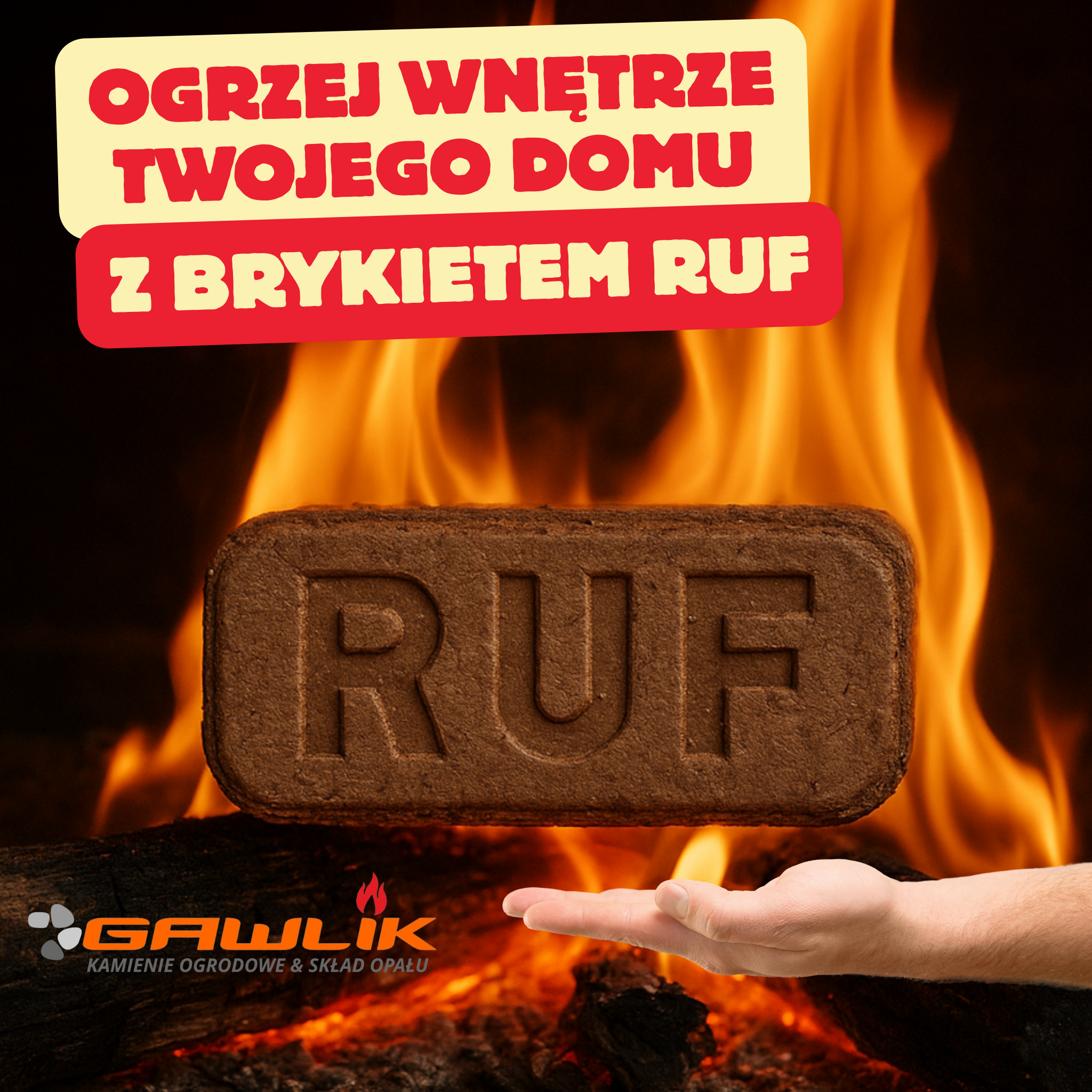 Brykiet RUF - najlepsza jakość ciepła w Twoim domu.